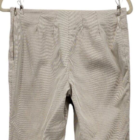 Brunello Cucinelli Striped White Gray Crop Ankle Slim Fit Pants Womens 8 - Picture 4 of 9